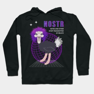 NOSTR Pet Nostrich Funny Purple Hair Ostrich Hoodie